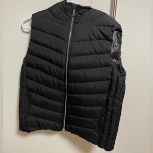 Black Puffer Vest with Hood